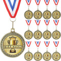XunYee Champion Awards Medals - 12 Sets for Football, Baseball, Soccer & Basketball | MVP Gift with Neck Ribbons