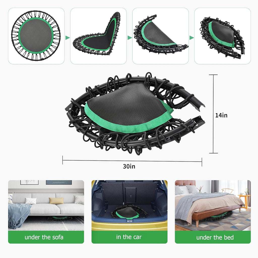 Skiennix 40"/48" Rebounder Trampoline - Heavy-Duty Bungee Cord Design for Indoor/Outdoor Workouts, Max Load 550 LBS
