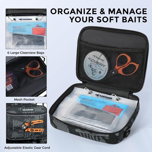 KastKing BaitSpace 50L Fishing Tackle Backpack - Removable Bait Binder & 2 Rod Holders