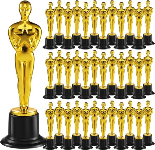 Bedwina 6" Gold Trophy Awards - Bulk Pack of 36 Golden Statues for Parties & Appreciation Gifts