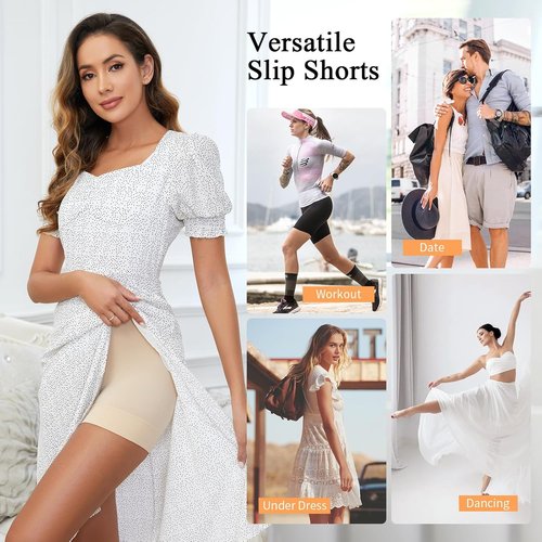 FRESBEIT Slip Shorts for Women - Anti-Chafing Boyshorts Smooth Shapewear | Comfortable Fit