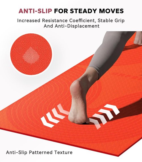 HAPBEAR Large Yoga Mat - 72"x36" Extra Wide Anti-Slip Exercise Mat | 1/4" Thick for Ultimate Cushioning - Perfect for Yoga & Pilates