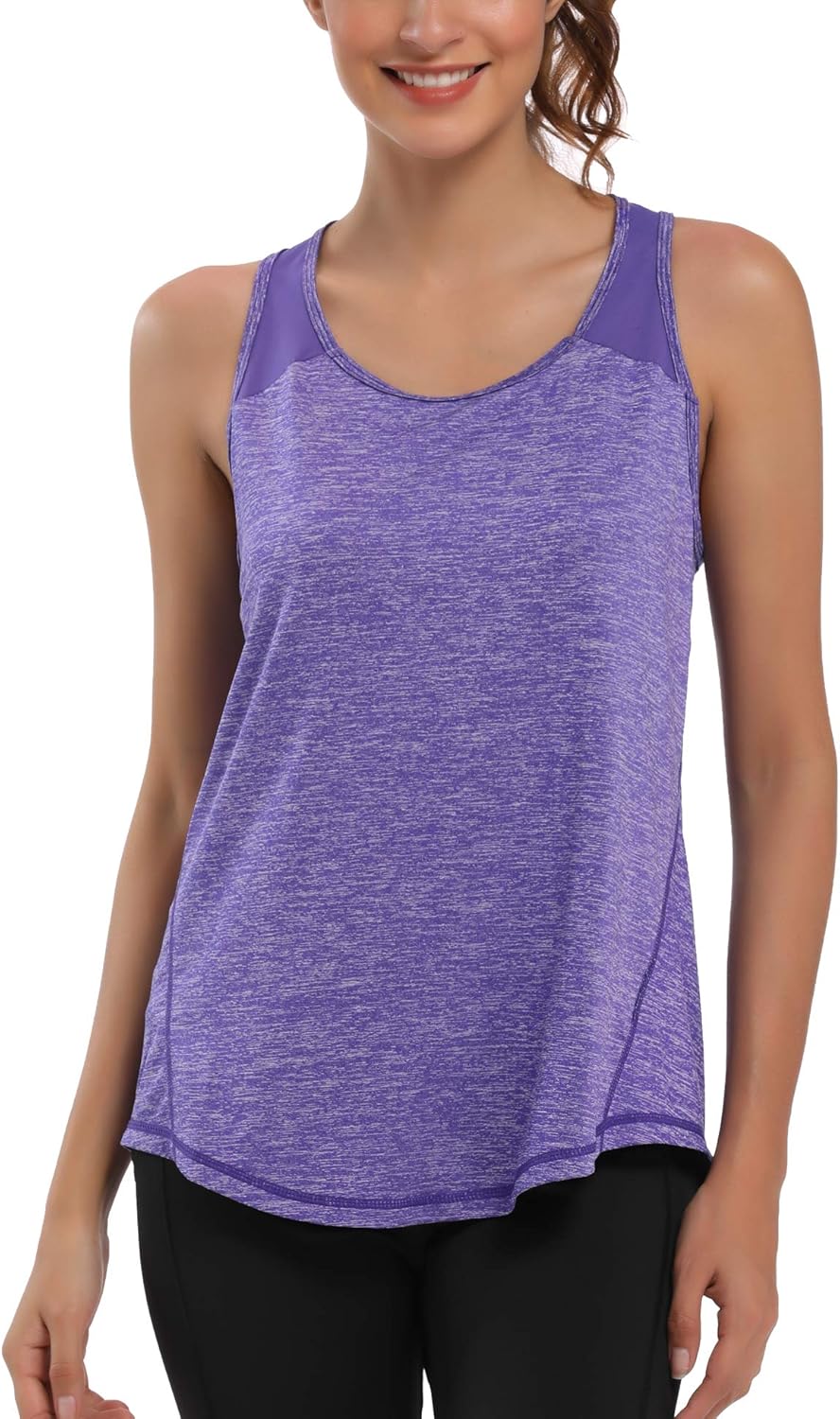 Aeuui Women's Racerback Workout Tank Tops - Mesh Yoga Shirts for Athletic Performance | Sleeveless Gym Wear