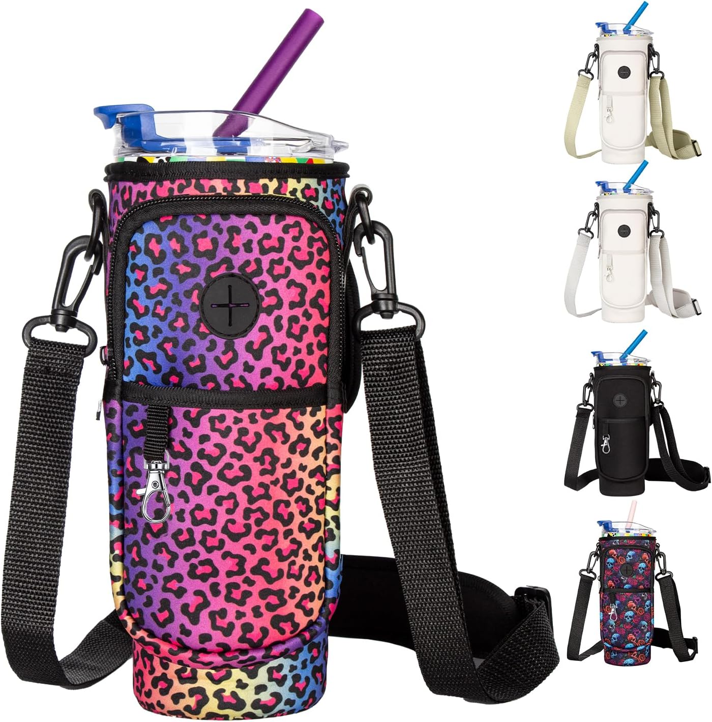 Stanley Water Bottle Holder - Adjustable Strap & Phone Pocket for 40oz Tumbler | Durable Carrier Bag