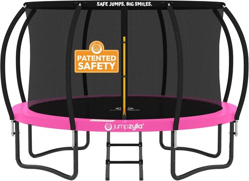 Jumpzylla Trampoline - Outdoor Recreational Trampoline with Enclosure & Non-Slip Ladder | 8FT-16FT Sizes