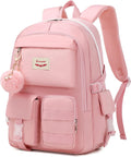 Skiennix Girls Laptop Backpack - Cute Anti-Theft Daypack for School | 15.6 Inch - Pink