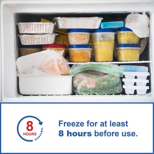 Sport Temp Reusable X-Large Ice Pack (8 Pack) Long Lasting - Perfect for Keeping Food Or Beverages Cold, Coolers, Camping, Beach Coolers, Hiking & More, Clear Blue