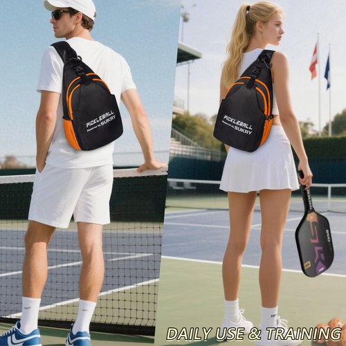 SUKRY Pickleball Bag Lightweight Sling Backpack for Men and Women with Multi-Pocket Crossbody Gym & Travel Backpack Pickle Ball Accessories