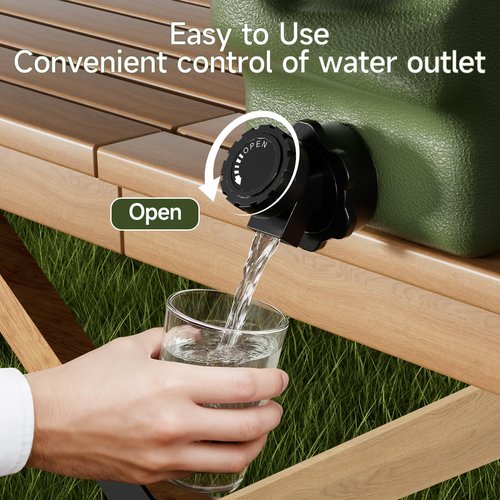 LEDLAY 3.2GAL Camping Water Jug, Portable Water Storage Container with Spigot, Leak-Proof Lid & Dual Handles, Outdoor Water Tank for Camping, RV, Emergency Preparedness