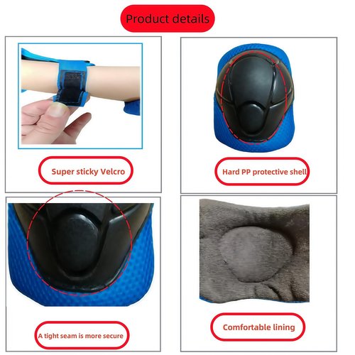 Kids Protective Gear Set SHENMOREN Knee Pads for Kids 3-10 Years Toddler Knee and Elbow Pads with Wrist Guards 3 in 1 for Skating Cycling Bike Rollerblading Scooter (Blue)