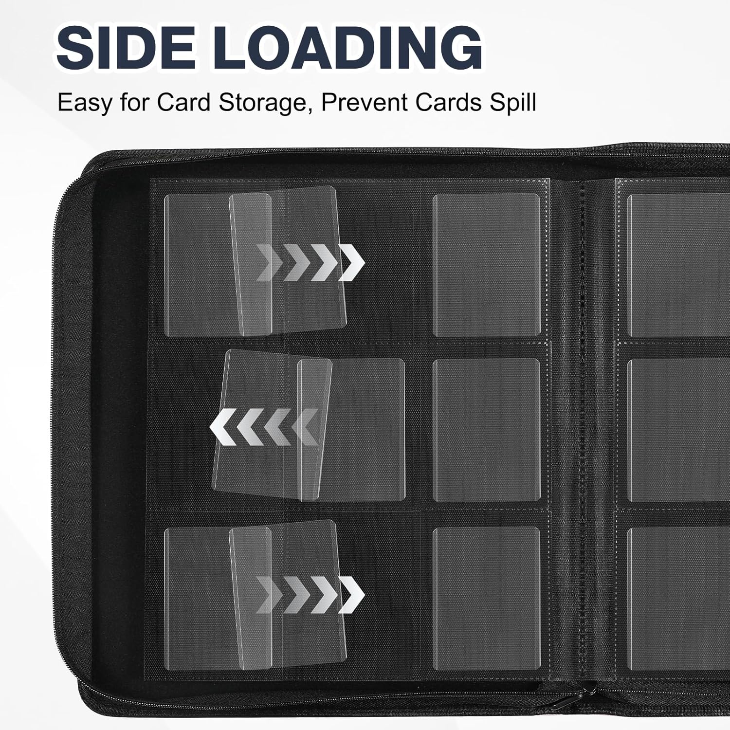Skiennix Toploader Binder - Holds 360 Cards | Includes 100 Toploaders - 9-Pocket PU Cover for TCG & Sports Cards
