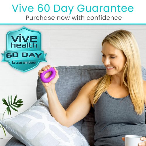 Vive Hand Strengthener Grip Ring (4 Pack) - Forearm Ring Hand Exercisers - Silicone Squeezer Gripper for Muscle Strengthening Training Tool - Arthritis Finger Physical Therapy PT Kit Trainer