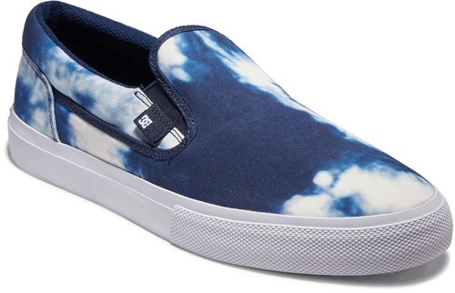 DC Men's Manual Slip-ON TXSE Skate Shoe, Heather Navy, 4