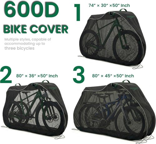 Bike Cover for Transport | Skiennix 600D Heavy Duty Waterproof Oxford Cloth for 3 Bikes - SUV, Truck, RV