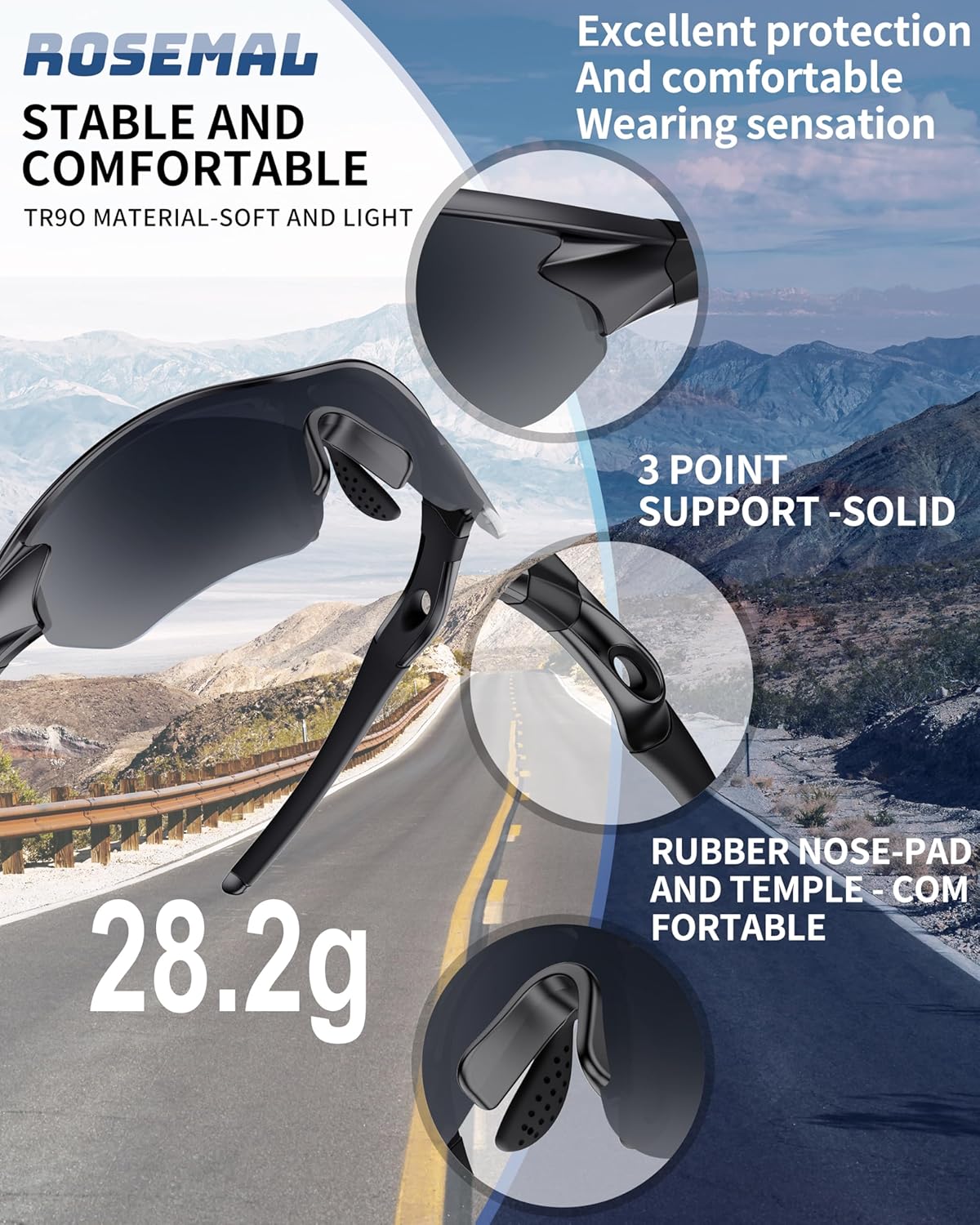 Polarized Sports Sunglasses - UV400 Protection for Men, Women & Youth | Ideal for Baseball, Running & Cycling