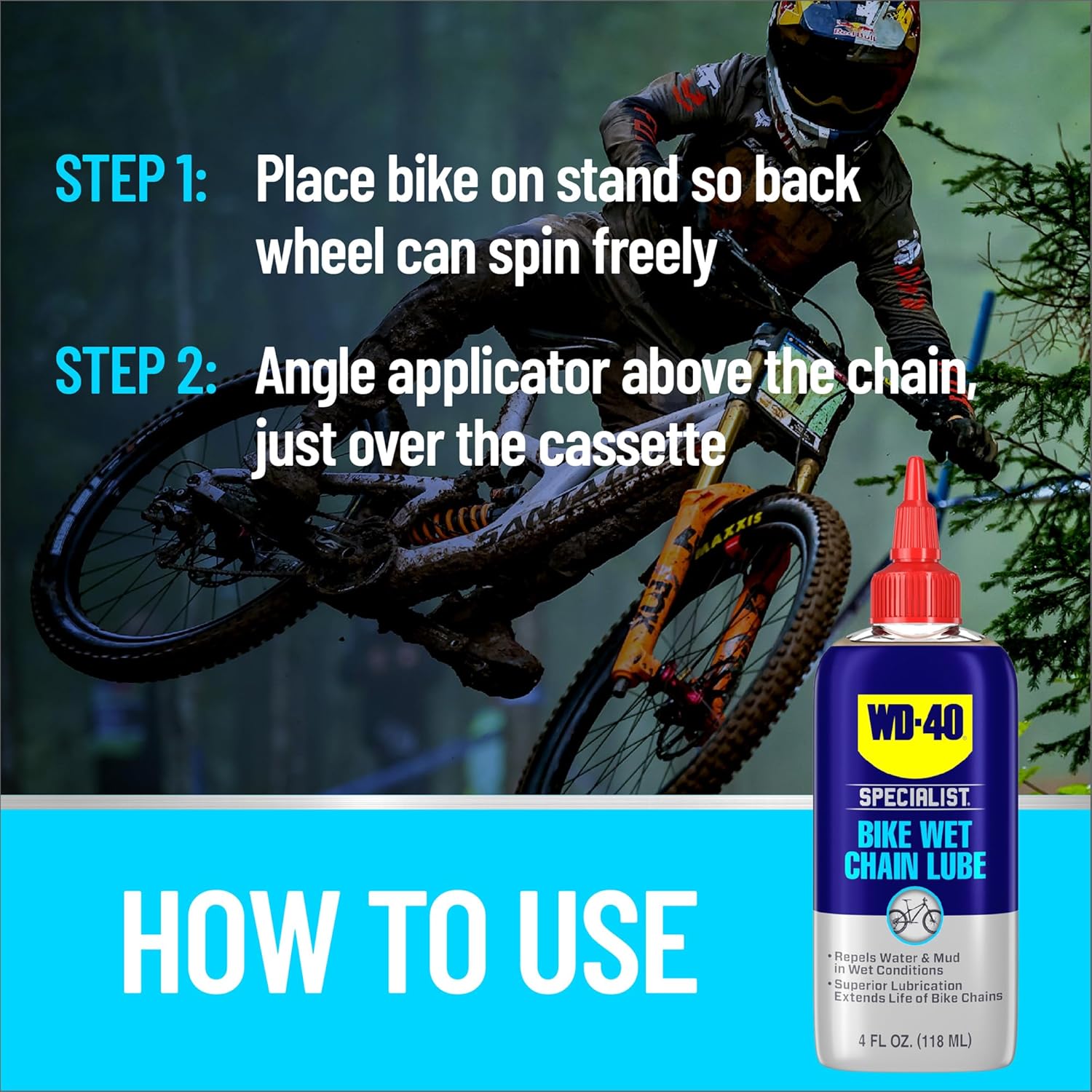 WD-40 Specialist Bike Wet Chain Lube - 4 OZ | Superior Lubrication for Smooth Riding