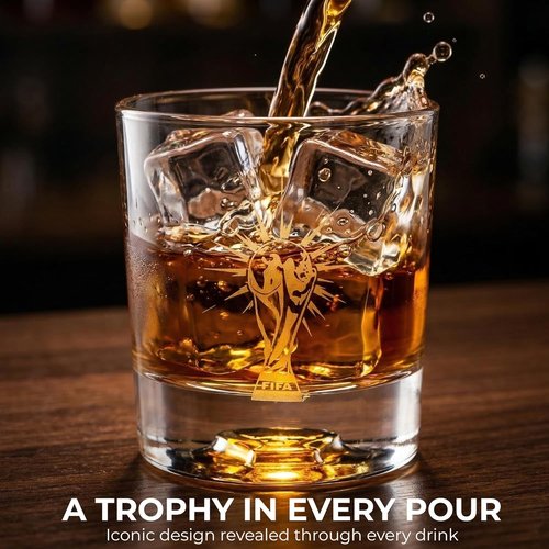 FIFA World Cup 2026 Edition - 8oz Whiskey Glass & Leather Coasters Gift Set | Perfect for Parties & Gamedays