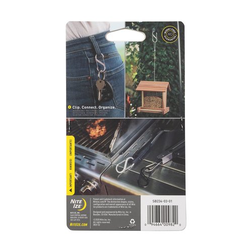 Nite Ize S-Biner Dual Carabiners, Stainless-Steel, unisex-adult, Black, Assorted 3-Pack, Sizes 2, 3, 4