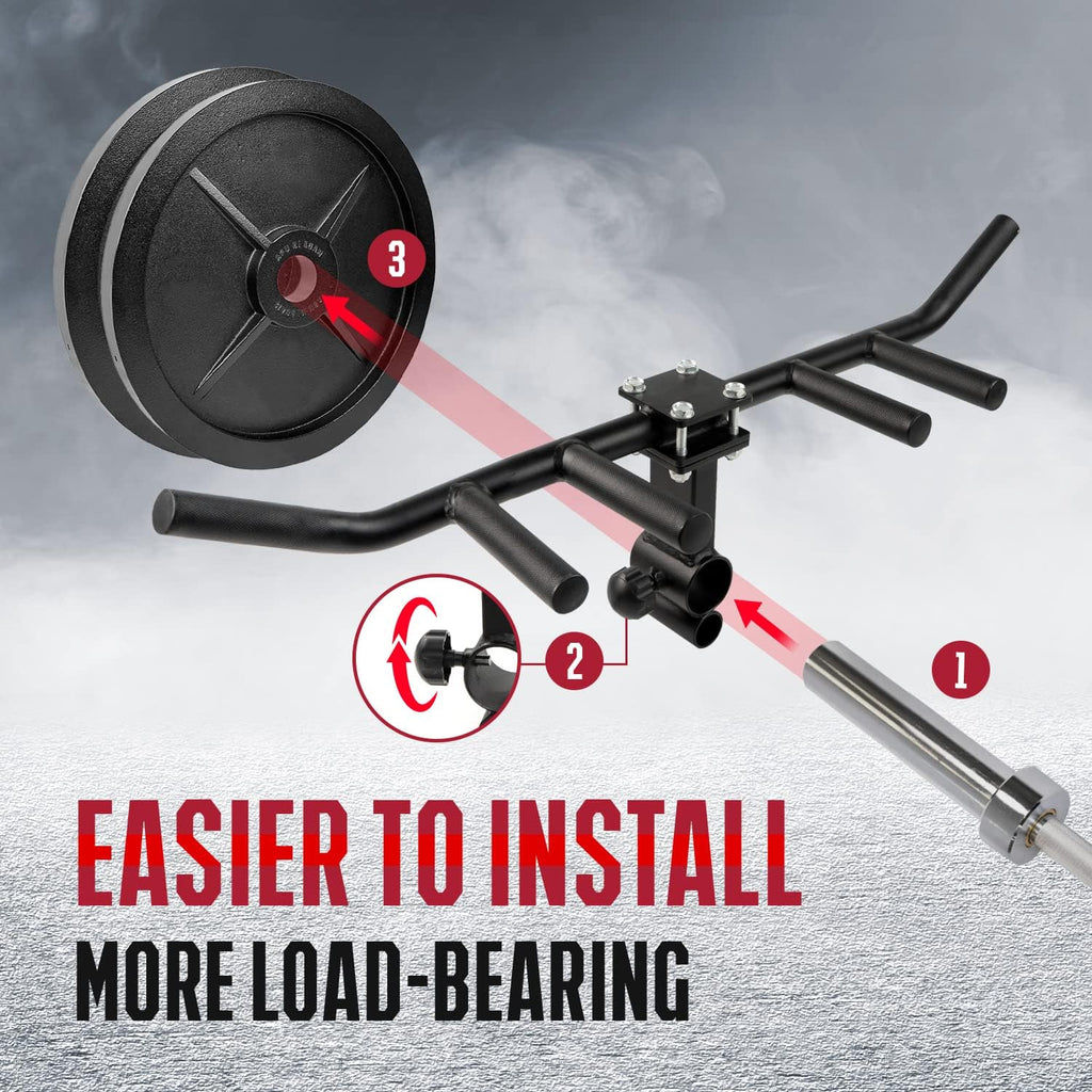 Yes4All Multi-Grip Rowing Landmine Handle - 550LBS T-Bar LAT & Viking Press | Sturdy & Easy to Install