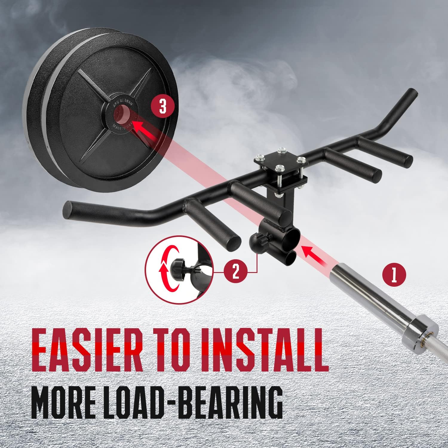 Yes4All Multi-Grip Rowing Landmine Handle - 550LBS T-Bar LAT & Viking Press | Sturdy & Easy to Install