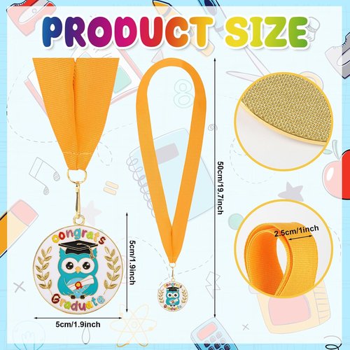 Kindergarten Graduation Medal - Kids Preschool Graduation Decorations with Neck Ribbon | 2 Metal Medals