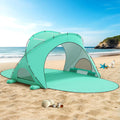 Raynesys Beach Tent - Portable Sun Shelter for 1-4 People | Green Shade with 2 Zippered Doors