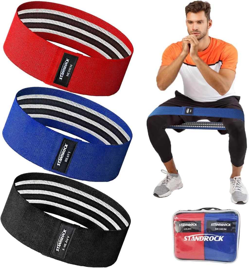Standrock Fabric Resistance Bands - 3 & 4 Levels Booty Bands for Men & Women | Durable Elastic Workout Bands