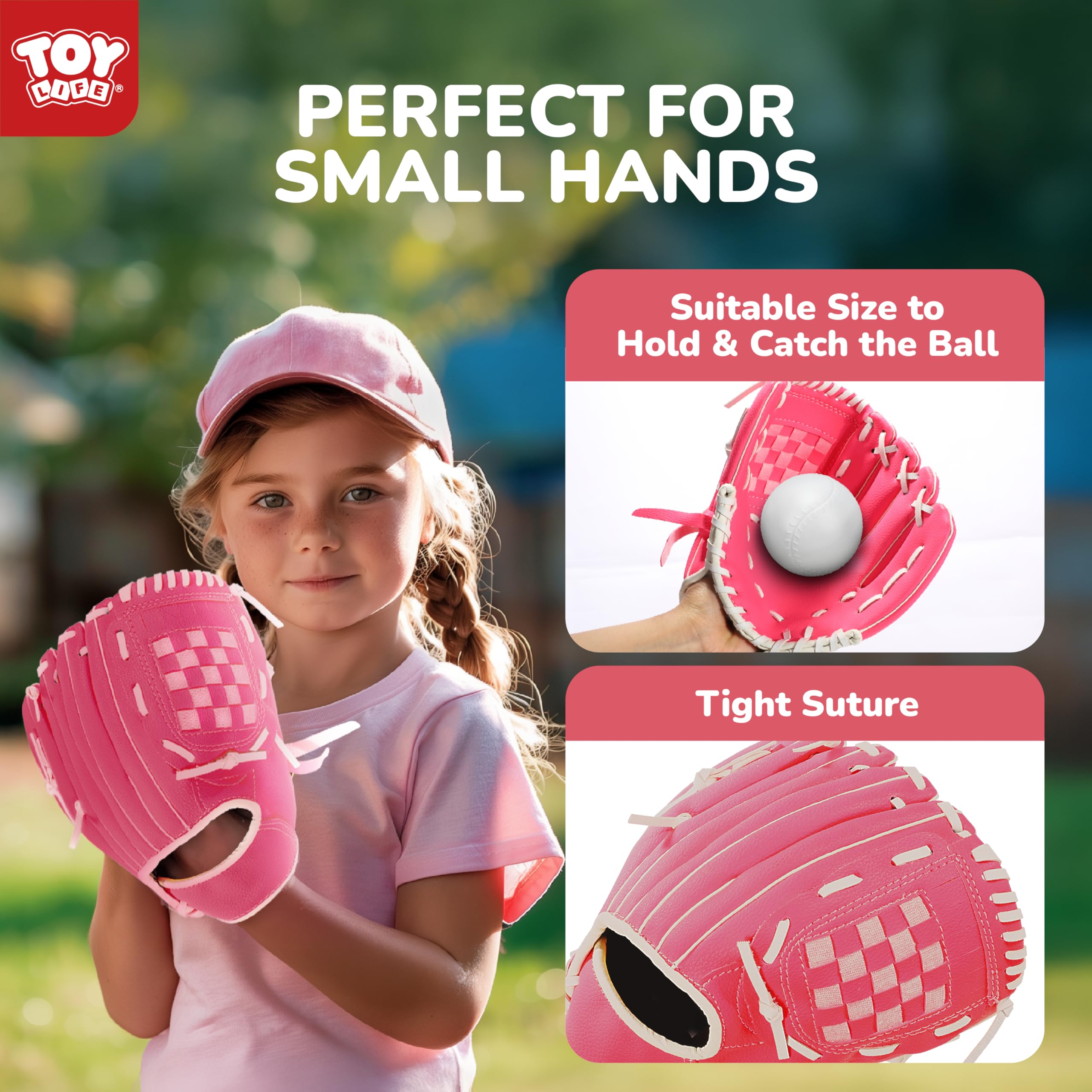 TOY Life T Ball Set for Kids 3-5 5-8, Toddler Baseball Set for Girls, T Ball Stand Sets with Baseball Glove, Tball Bating Tee Outdoor Indoor Toys for Toddler Girls