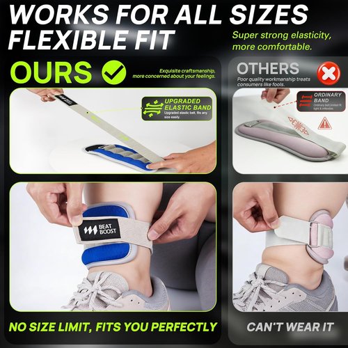 Ankle Wrist Weights - Adjustable Arm & Leg Weight Set for Men & Women | 1-10 Lbs for Pilates & Gym Workouts
