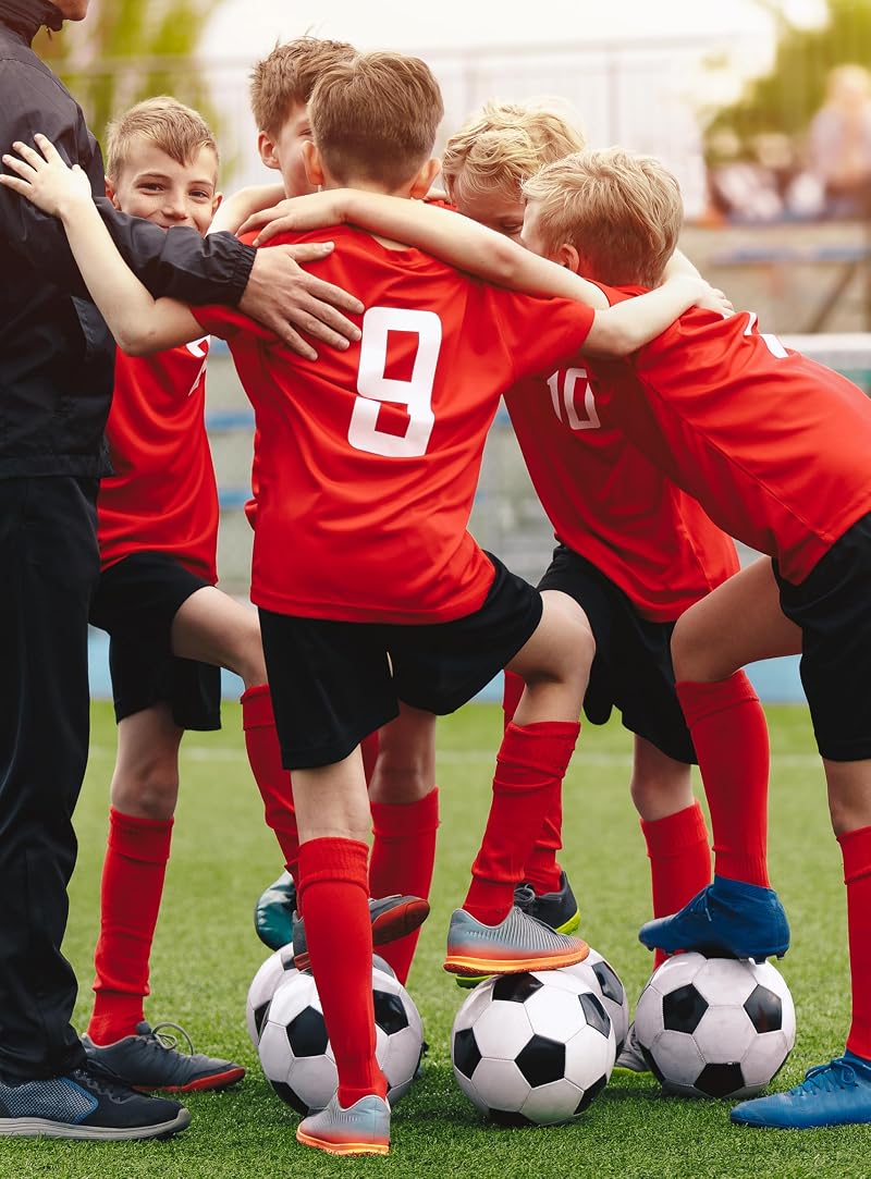 Duufin 8 Pair Knee-High Youth Baseball Socks - Red, 6-8 Years (Variation of THIS listing)