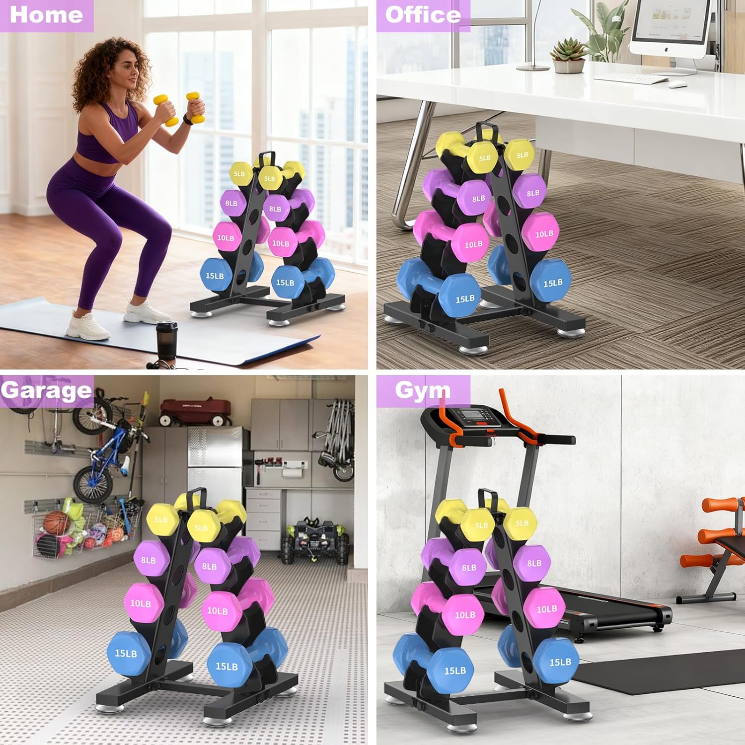 TomCare 6-Tier Dumbbell Rack - A-Frame Weight Storage Stand for Home Gym | Durable Metal Design