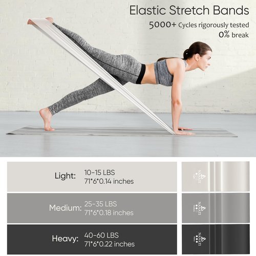 NANATI Pilates Kit 18PCS, Pilates Essentials Kit for Women Home Workouts, Pilates Equipment with 14.5" Pilates Ring and Ball,7 Resistance Bands,Ankle Weights,Sliders & Grip Socks for Beginners