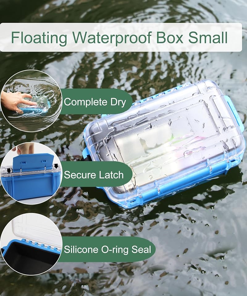 Floating Small Dry Box for Kayaking - Blue Waterproof Storage Container