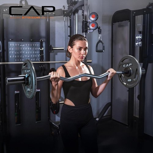 CAP Barbell 47-Inch Olympic EZ Curl Bar - Ideal for 2-Inch Weight Plates | Multiple Options Available