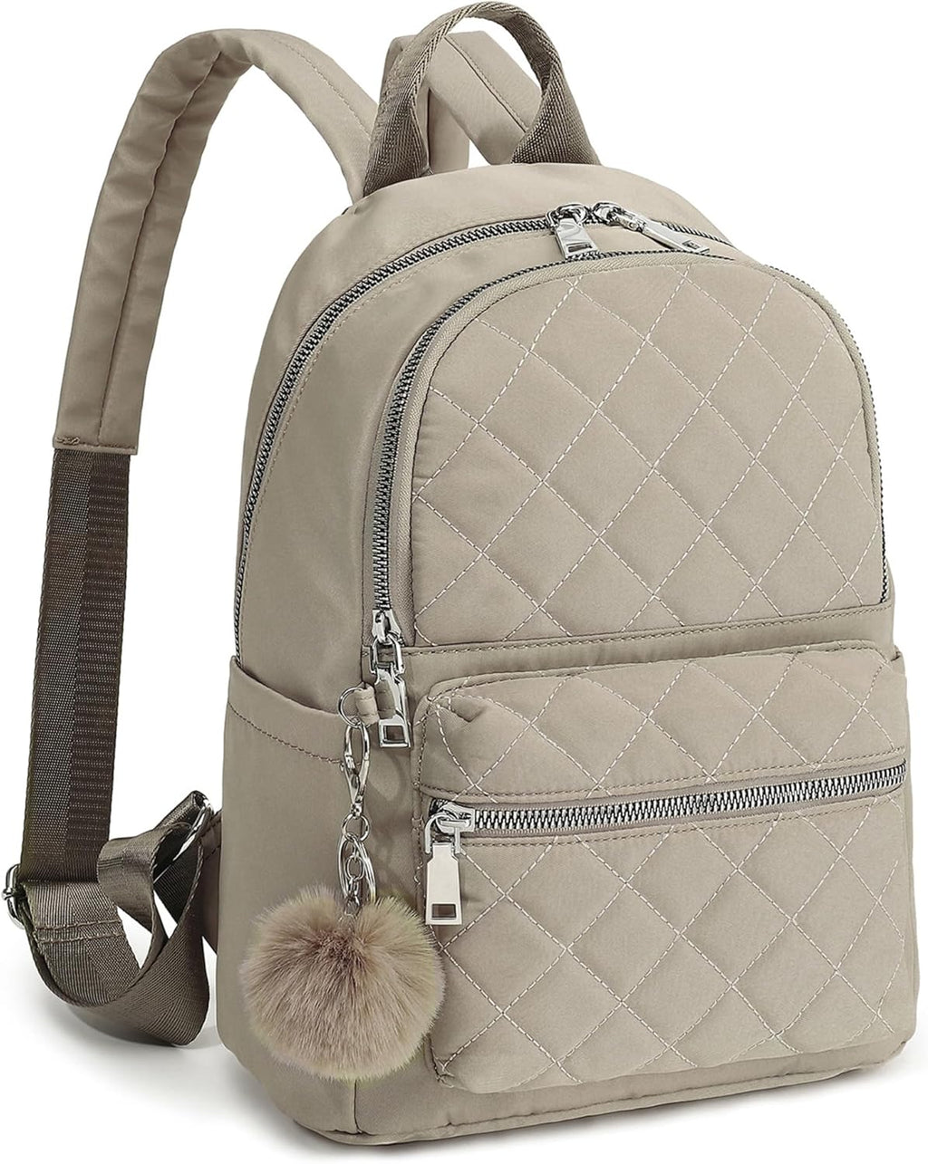 TANTOMI Mini Backpack Purse - Lightweight Travel Bag for Women with Pom Detail | Stylish & Compact