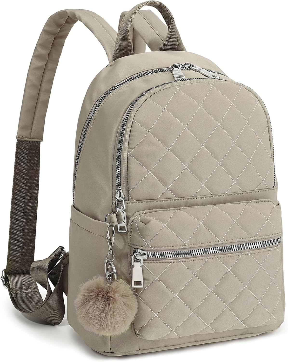 TANTOMI Mini Backpack Purse - Lightweight Travel Bag for Women with Pom Detail | Stylish & Compact