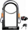 Kryptonite Keeper U-Lock - Heavy Duty Anti-Theft Bicycle Lock with Braided Steel Cable | 12mm Shackle, 4ft Security Cable