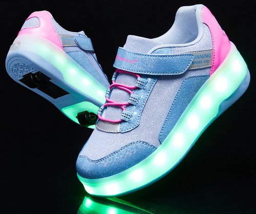 ANEFUN Kids LED Light-Up Roller Skate Shoes Fun Stylish Shoes with Wheels for Boys Girls for Birthdays Parties Christmas
