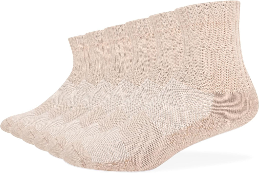 Skiennix Men's Athletic Quarter Socks - Cushioned, Moisture-Wicking, Arch Support | Medium, 6 Pairs