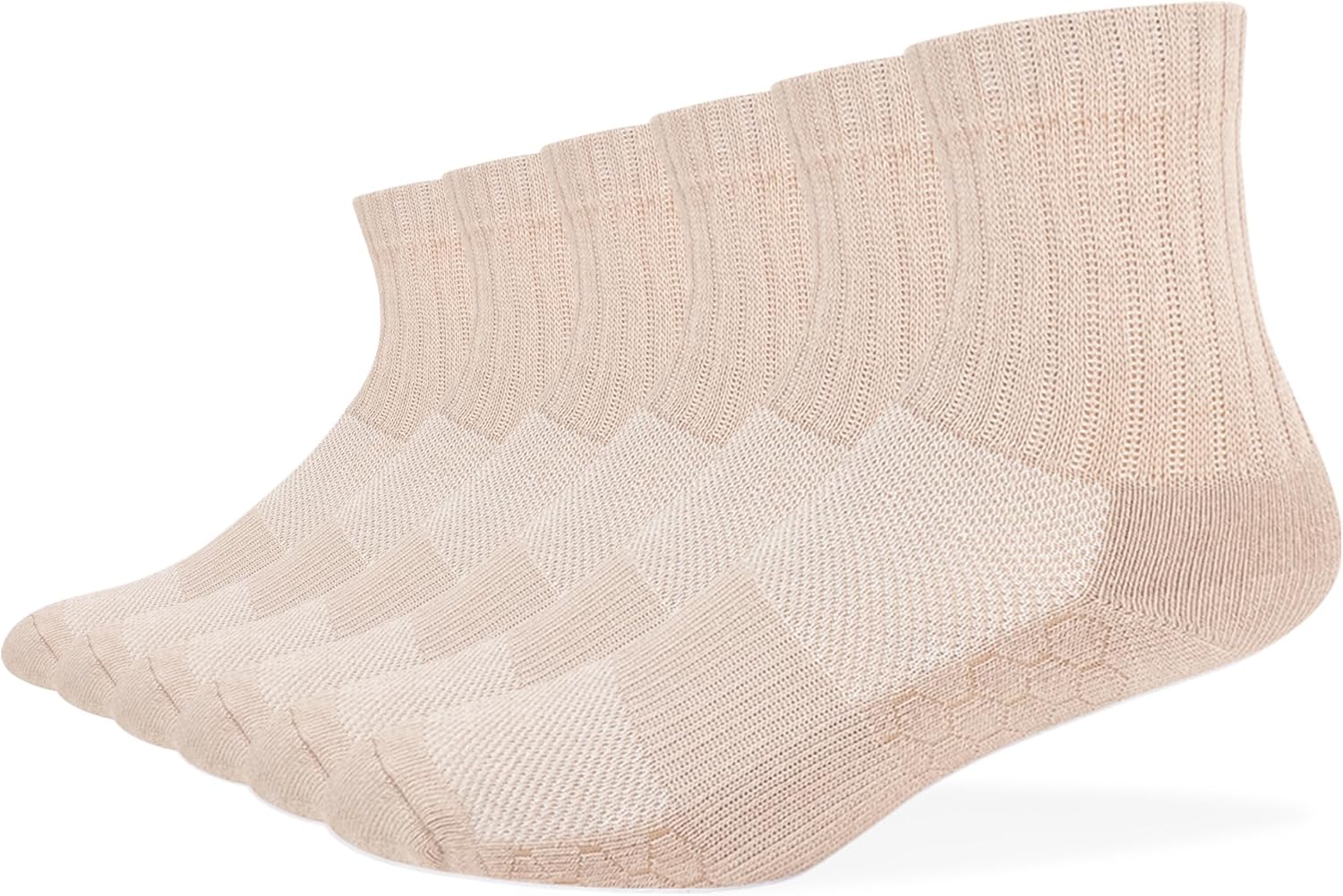 Skiennix Men's Athletic Quarter Socks - Cushioned, Moisture-Wicking, Arch Support | Medium, 6 Pairs