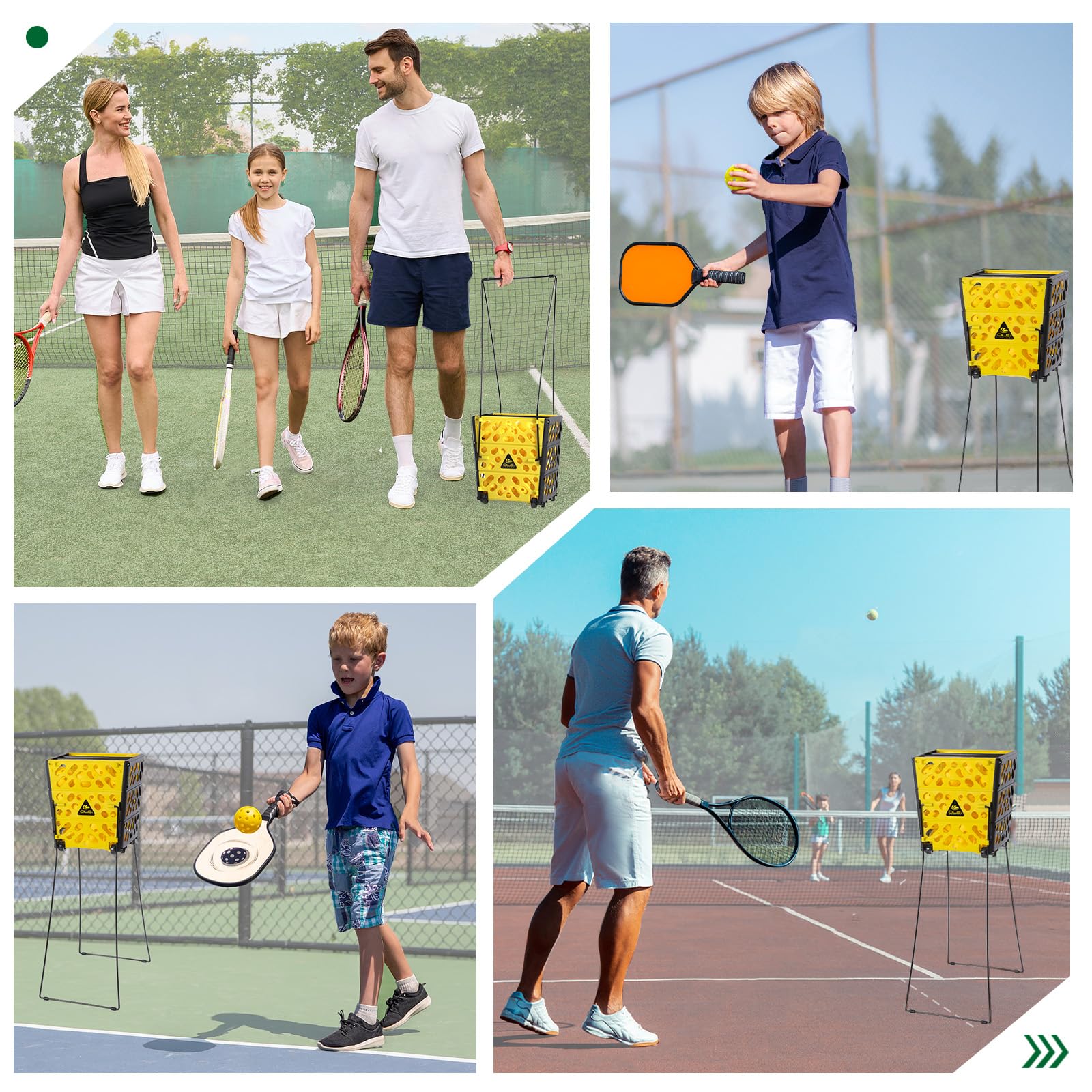 OLE ANDIGO Pickleball Hopper Collector with Wheels, 40 Pickleball Balls Capacity, Lightweight Pickleball Picker Upper, Pickleball Picking Ball Picking Tool.