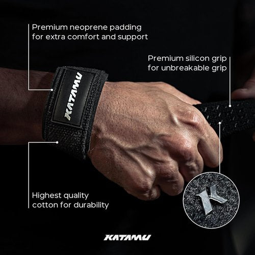 Katamu Weightlifting Straps - Premium Support for Men & Women | Enhance Squats & Powerlifting Performance