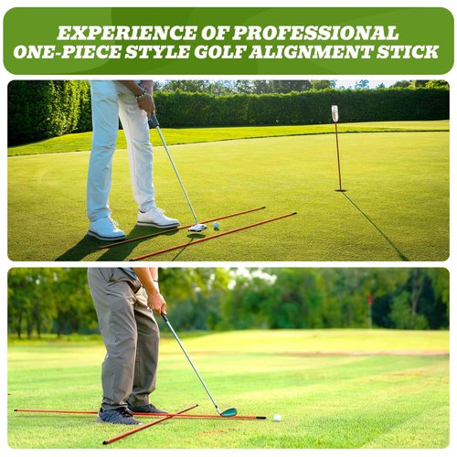 Zcoorey Golf Alignment Sticks 2-Pack, 48" Metal Alignment Stick - Threaded for Solid One-Piece Feel, Rigid & Straight with Carry Tube, Golf Training Aid & Swing Trainer for Swing Path & Stance
