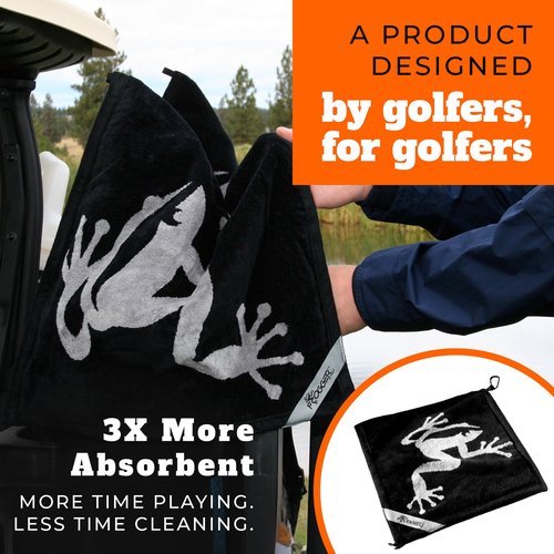 Frogger Extra Large Amphibian 2-in-1 Towel, Golf Bag Rain Hood, Cover Equipment When Raining, Clean with Wet Exterior, Dry with Interior