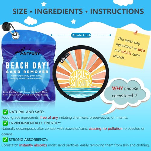 **Sand Remover Mitt by Beach Buddy - Effortlessly Wipe Off Sand | Essential for Vacations & Beach Trips**