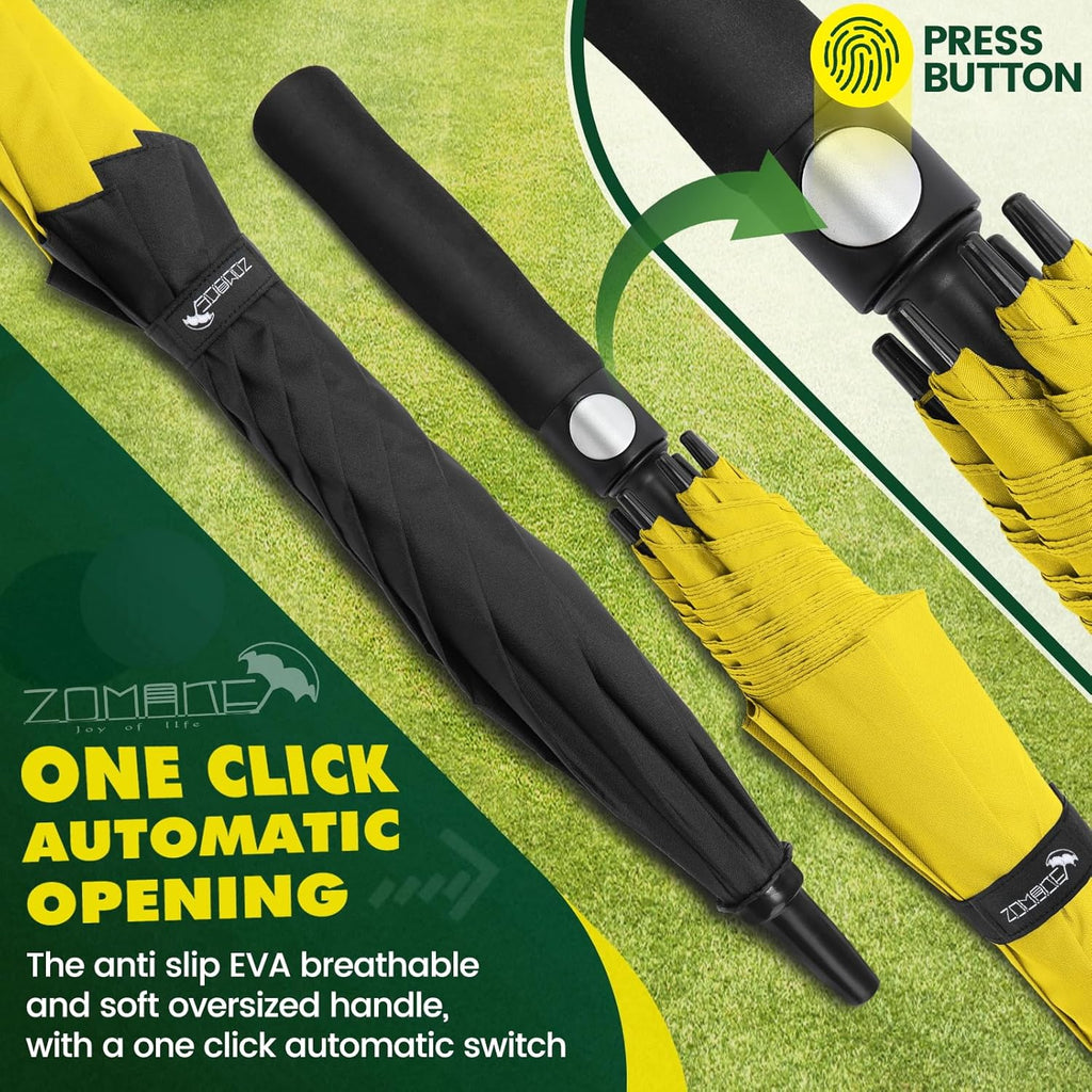 ZOMAKE Golf Umbrella - Large 62/68 Inch Windproof Automatic Open Double Canopy | Waterproof Design