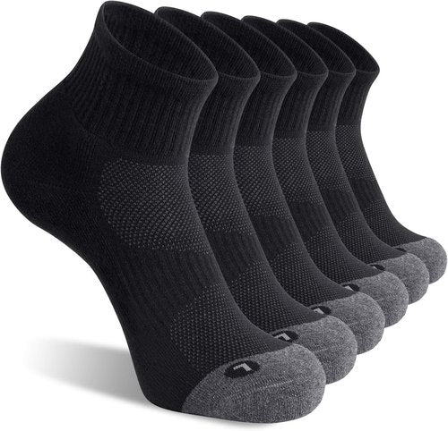 FITRELL Men's Athletic Ankle Socks - Cushioned Sports Running Socks | Sizes 7-9, 9-12, 12-15