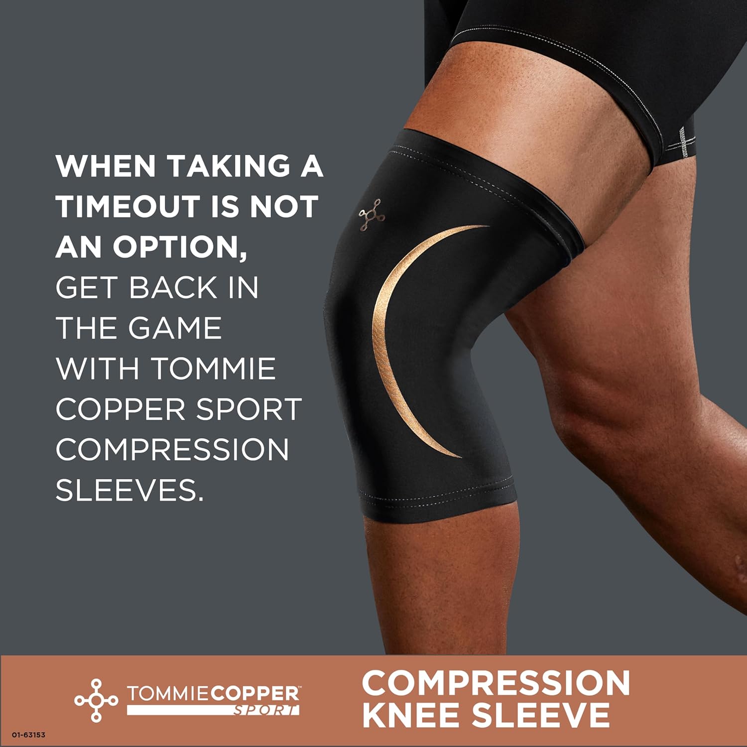 Tommie Copper Knee Compression Sleeve - 15-20 mmHg Support | 4D Stretch, Non-Slip Fit, Anti-Odor Fabric
