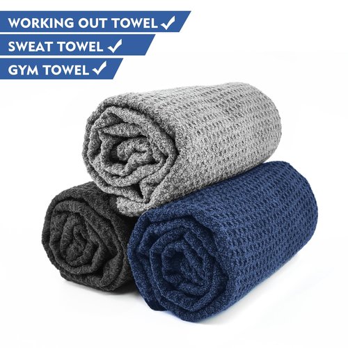 NUOYEE 3 Pack Golf Towel 16 X 24 Inches for Men Women Golf Bags,Microfiber Waffle Golf Club Cleaning Towels Rags(Large)