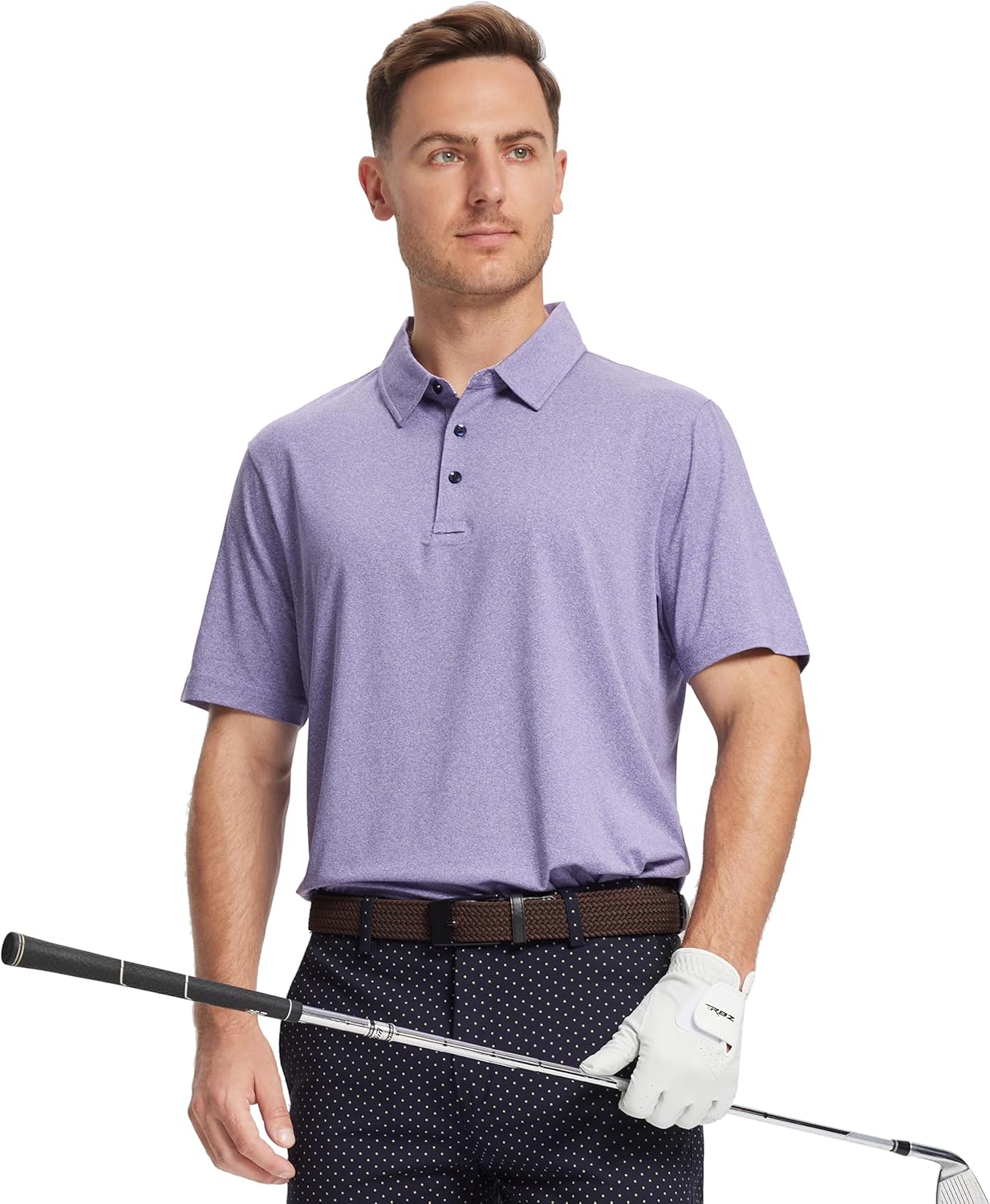 Skiennix Men's Golf Polo Shirt - Moisture-Wicking Dry Fit Performance | Striped Short Sleeve Design